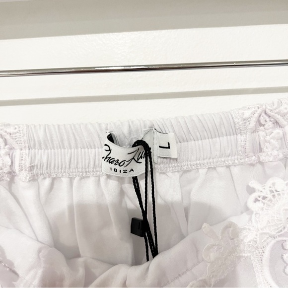 NWT Charo Ruiz Lea guipure lace-trimmed cotton-blend voile mini skirt size Large - Picture 9 of 11